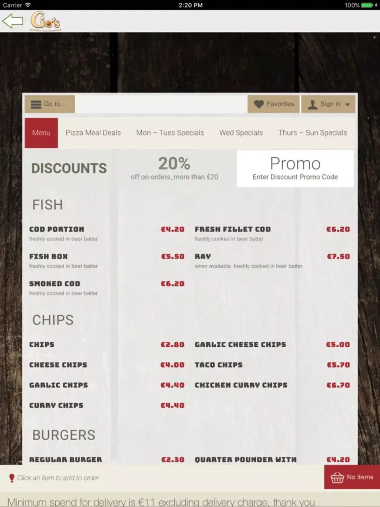 Скриншоты Gio's Food Fare iPad 