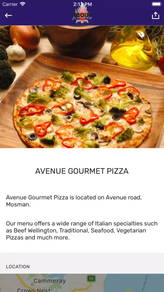 Tangkapan skrin Avenue Gourmet Pizza
