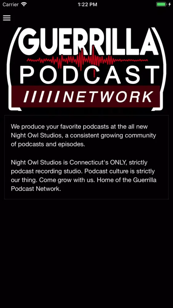 Screenshot di Guerrilla Podcast Network