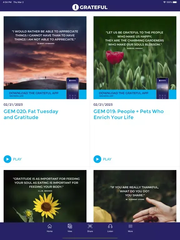 Grateful App iPad  Screenshots
