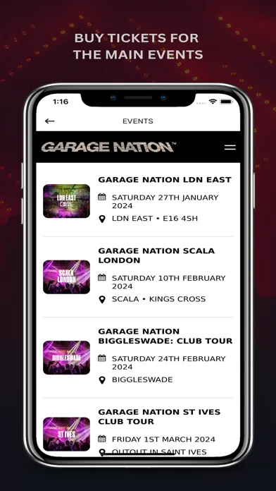 Garage Nation: Events platform应用截图