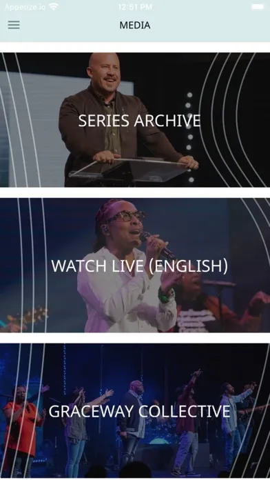 Capturas de tela do Graceway