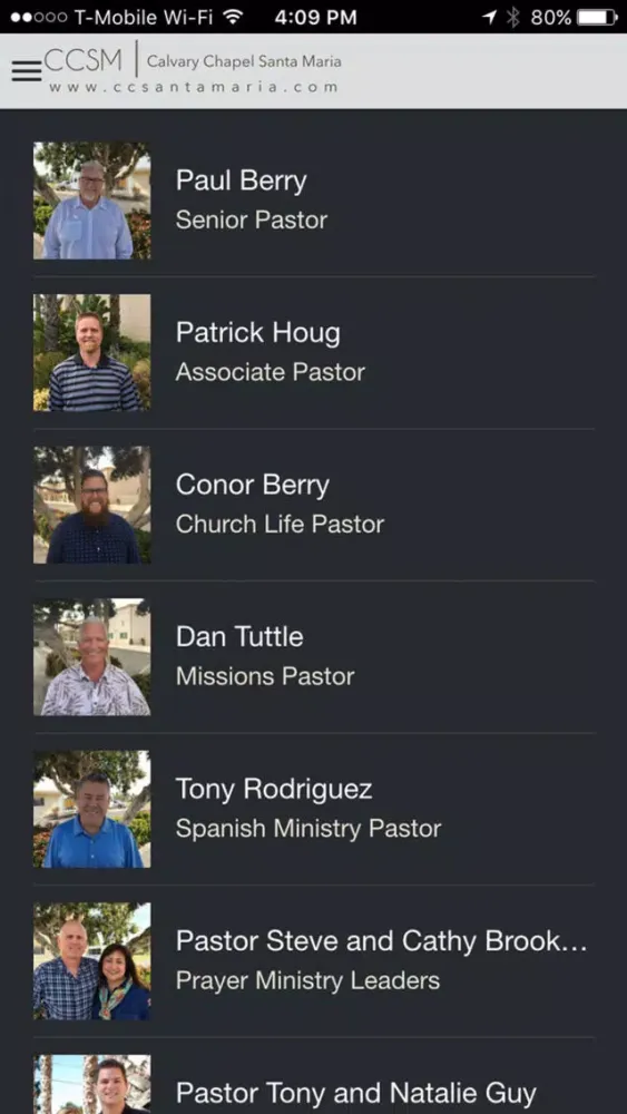 Ảnh chụp màn hình của Calvary Chapel Santa Maria app