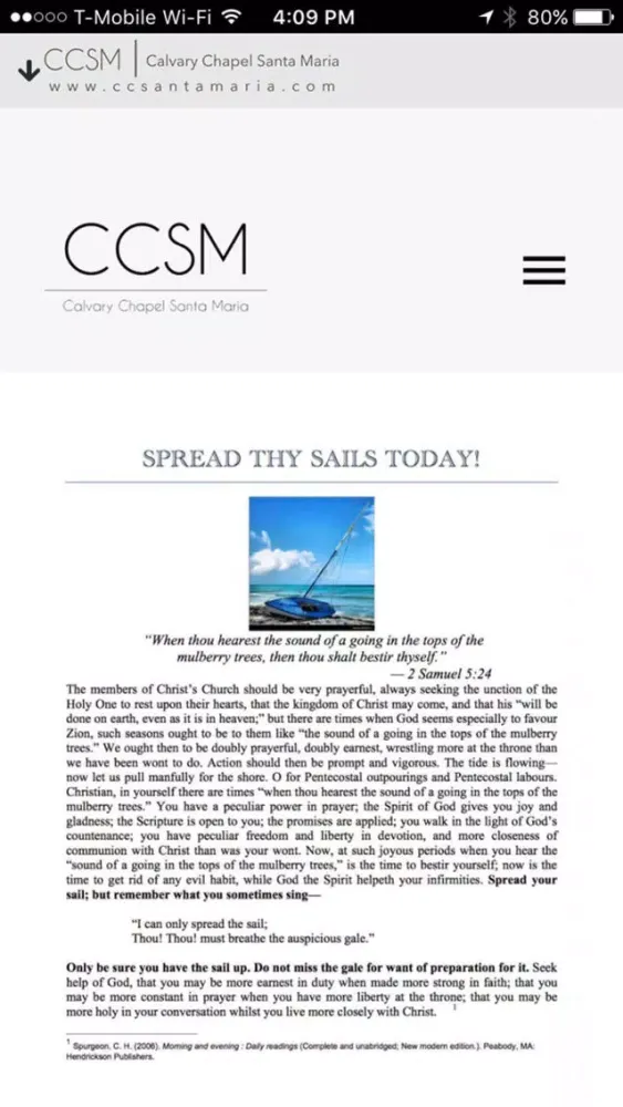 Ảnh chụp màn hình của Calvary Chapel Santa Maria app