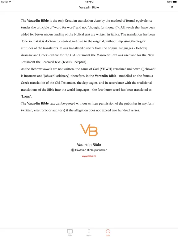 Capturas de pantalla de Varaždinska Biblija iPad 