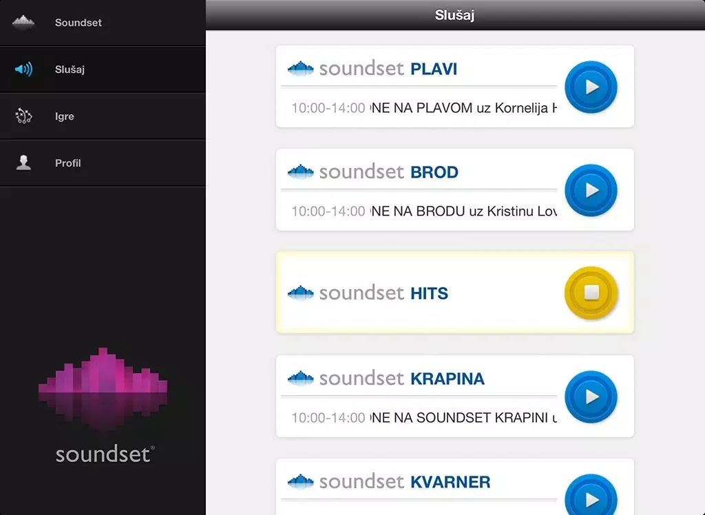 Ảnh chụp màn hình của soundset.hr iPad 