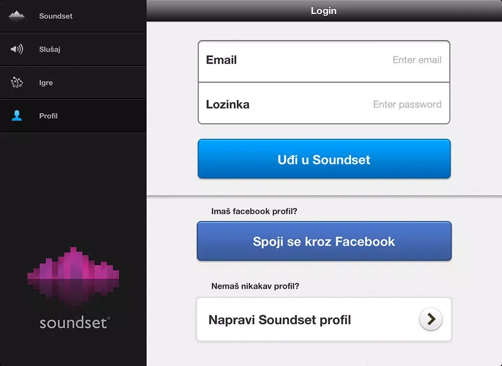 Ảnh chụp màn hình của soundset.hr iPad 