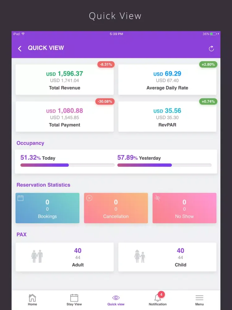 Zrzuty ekranu Hotel PMS – MegaBooker iPad 