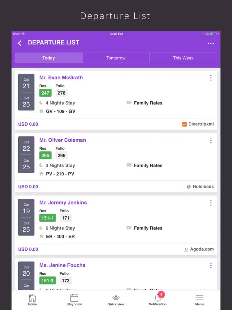 Zrzuty ekranu Hotel PMS – MegaBooker iPad 