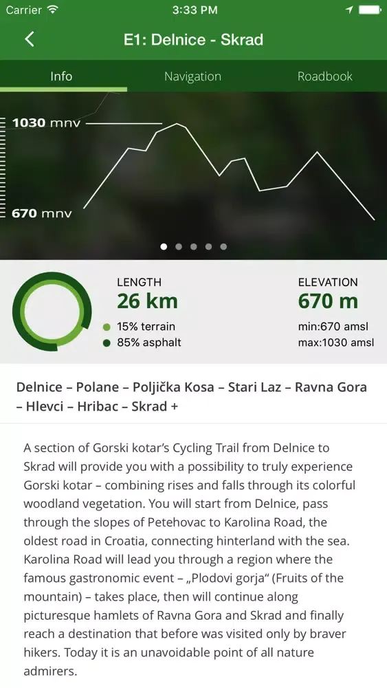 Capturas de tela do Gorski kotar Bike