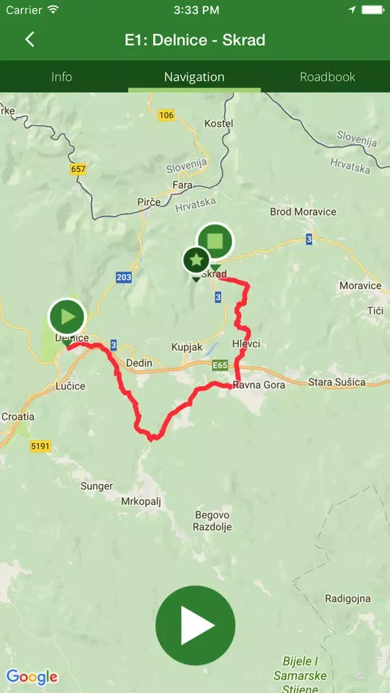 Capturas de tela do Gorski kotar Bike