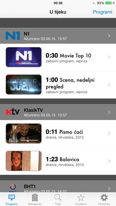 Capturas de pantalla de BiH TV