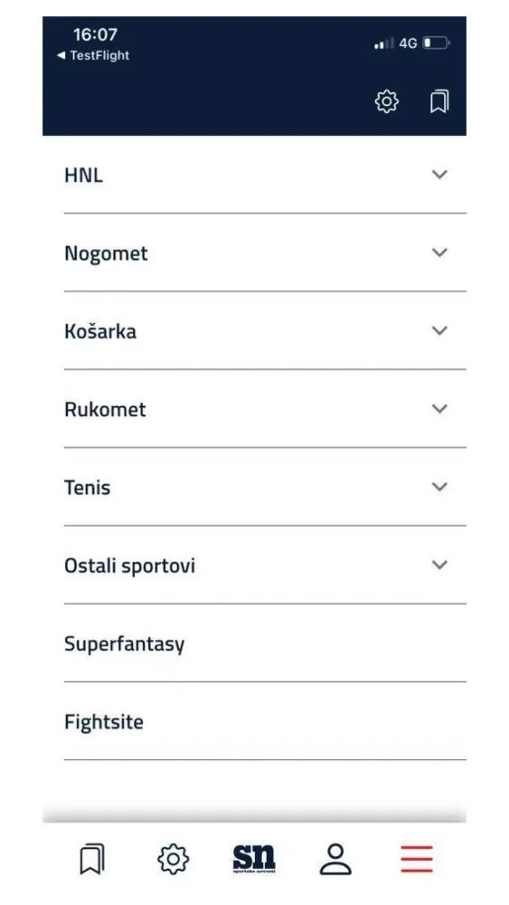 Ảnh chụp màn hình của Sportske novosti