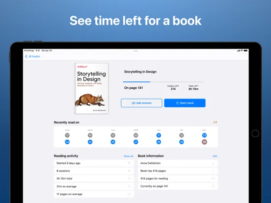 Reading Time - Book Tracker iPad  স্ক্রিনশট