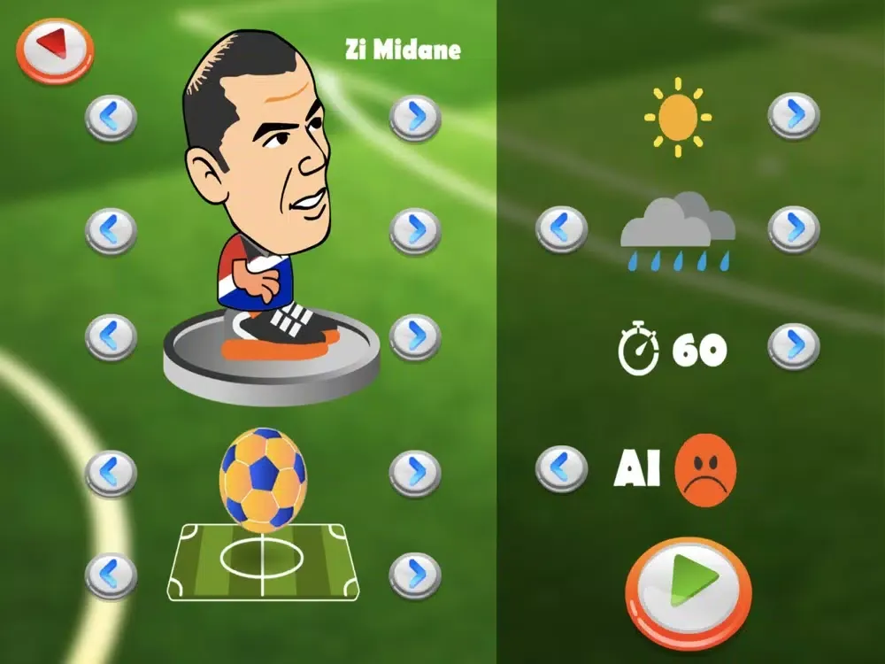 Capturas de tela do Head Football XL iPad 