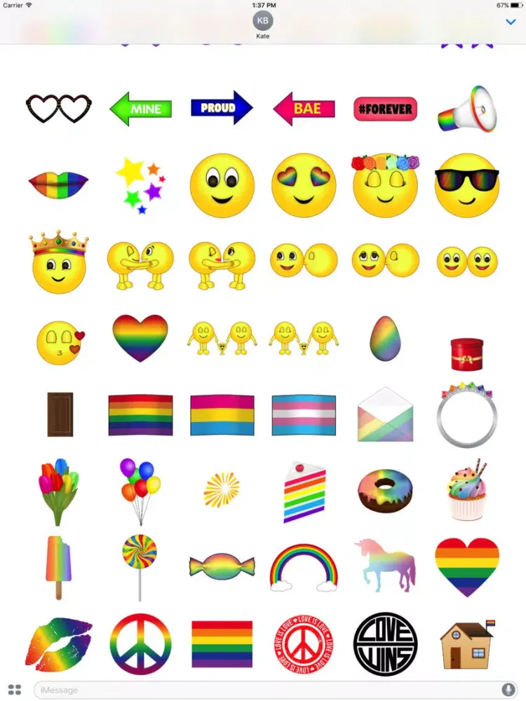 Rainbow Pack- Gay & Lesbian Emojis,Gay Flags Emoji iPad  Ekran Görüntüleri