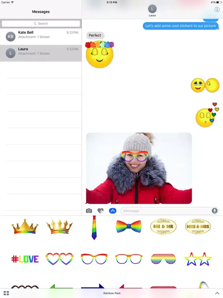 Rainbow Pack- Gay & Lesbian Emojis,Gay Flags Emoji iPad  Ekran Görüntüleri