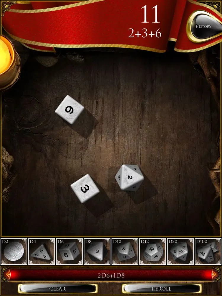 ภาพหน้าจอของ Dice roller for D&D iPad 