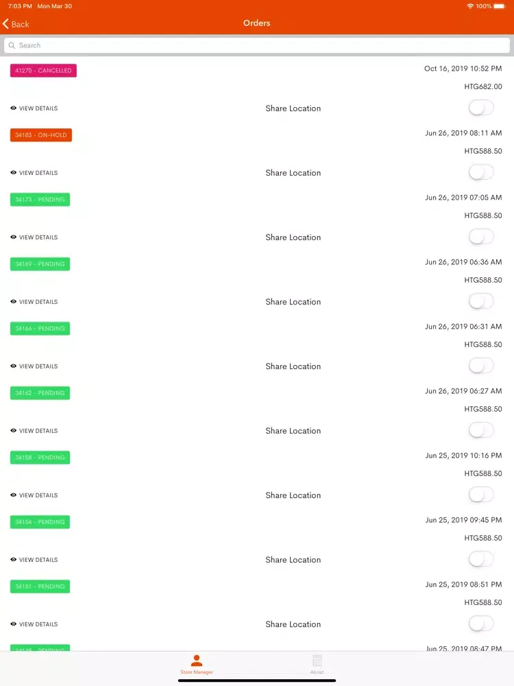 Ảnh chụp màn hình của Piyay Store iPad 
