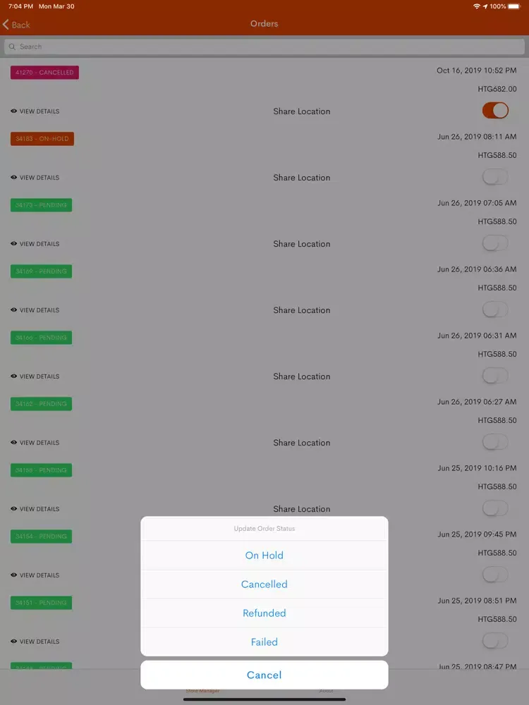 Ảnh chụp màn hình của Piyay Store iPad 