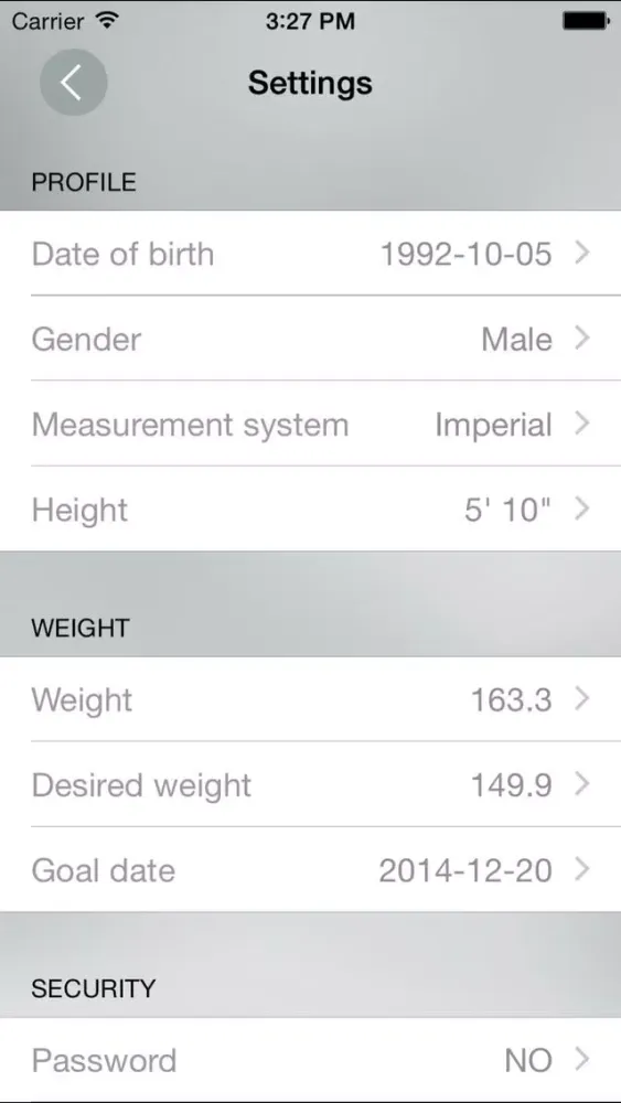 Weight Tracker FIT - body mass control program with smart bmi analyzer应用截图