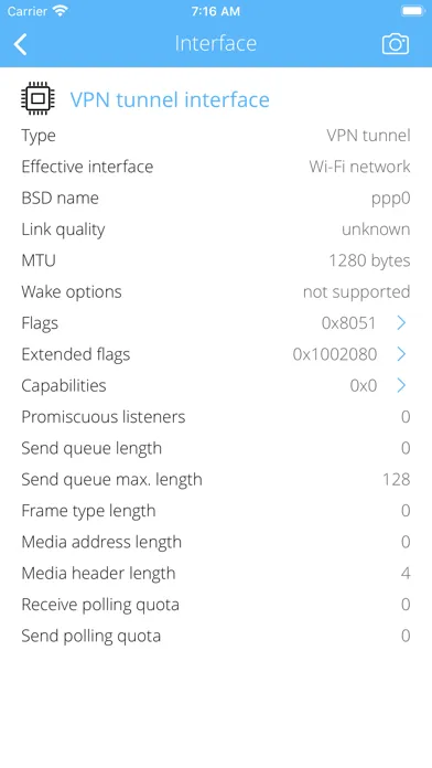 Tangkapan skrin VPN Info