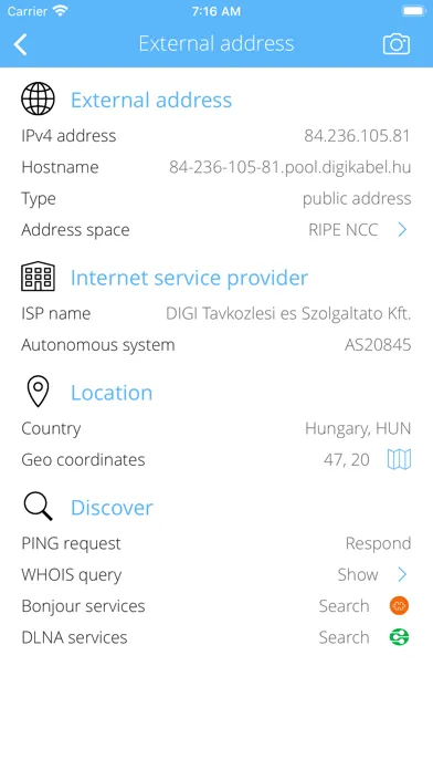 Tangkapan skrin VPN Info