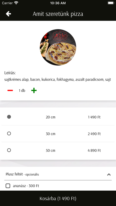 Alibi Pizzéria Kávéház स्क्रीनशॉट