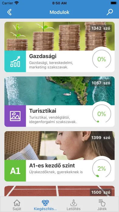 Ảnh chụp màn hình của Wordzie Angol Szótanító