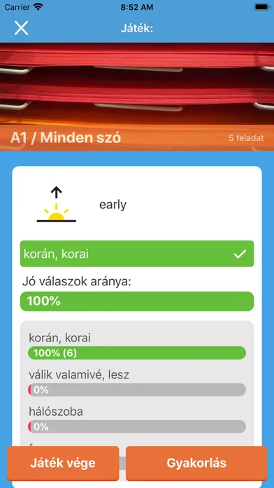 Ảnh chụp màn hình của Wordzie Angol Szótanító