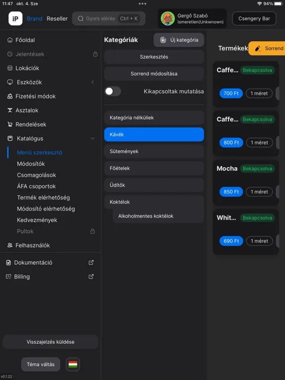 BarSoft iPanel iPad  स्क्रीनशॉट