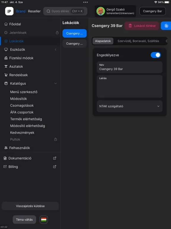 BarSoft iPanel iPad  स्क्रीनशॉट