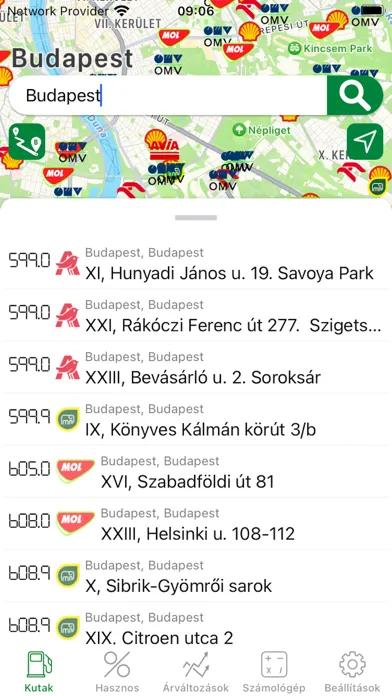 Zrzuty ekranu Benzinkút Árak - üzemanyagár