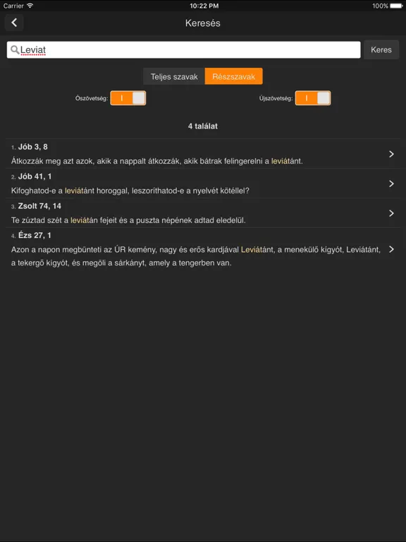 Károli-Biblia iPad  Screenshots