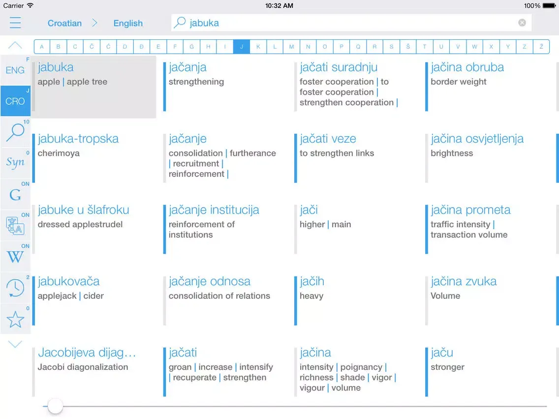 Free Croatian English Dictionary and Translator (Hrvatsko - engleski rječnik) iPad 应用截图