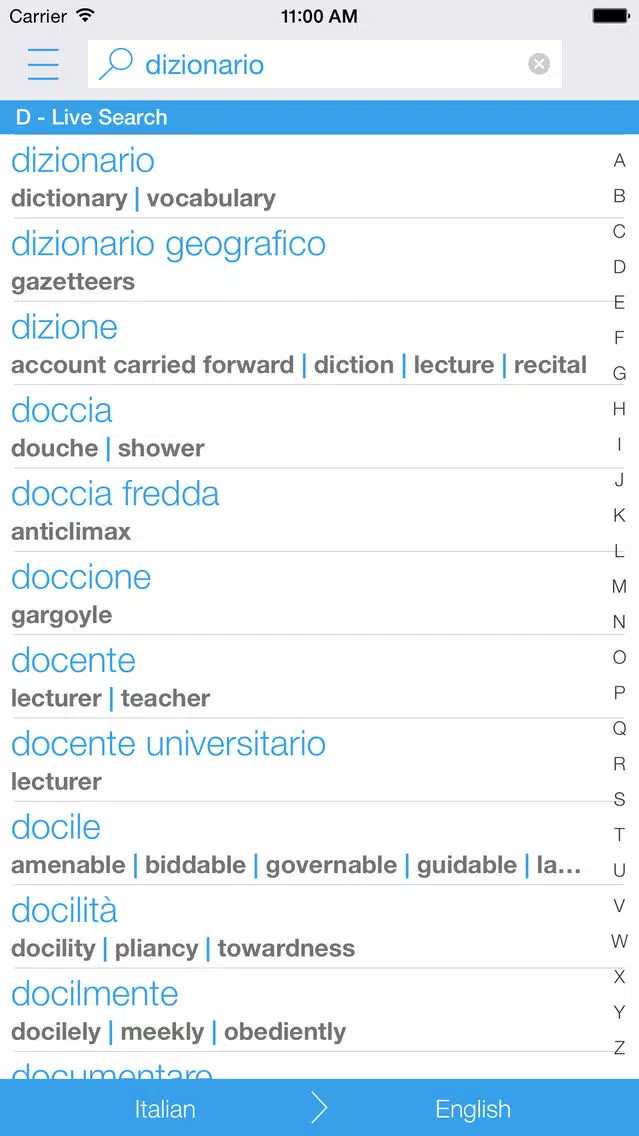 Italian English Dictionary and Translator (Lite) スクリーンショット