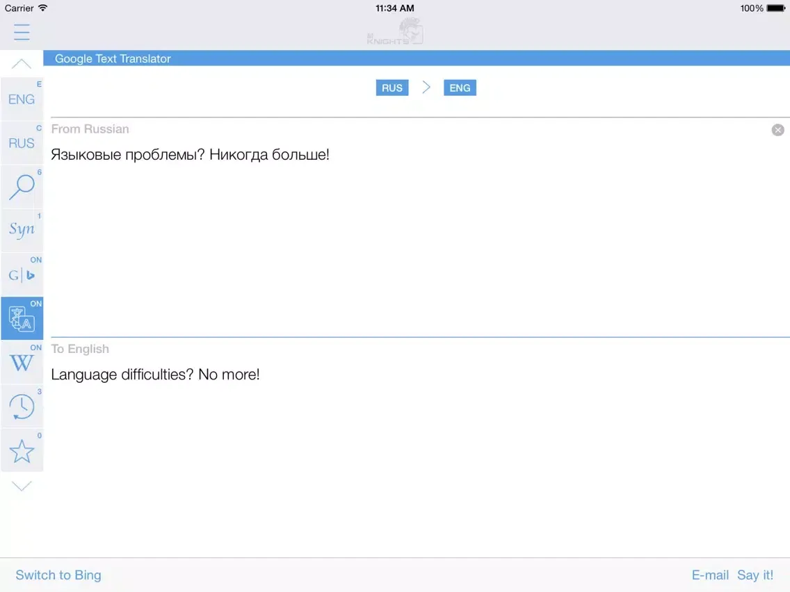 Dictionary Russian English iPad  Screenshots