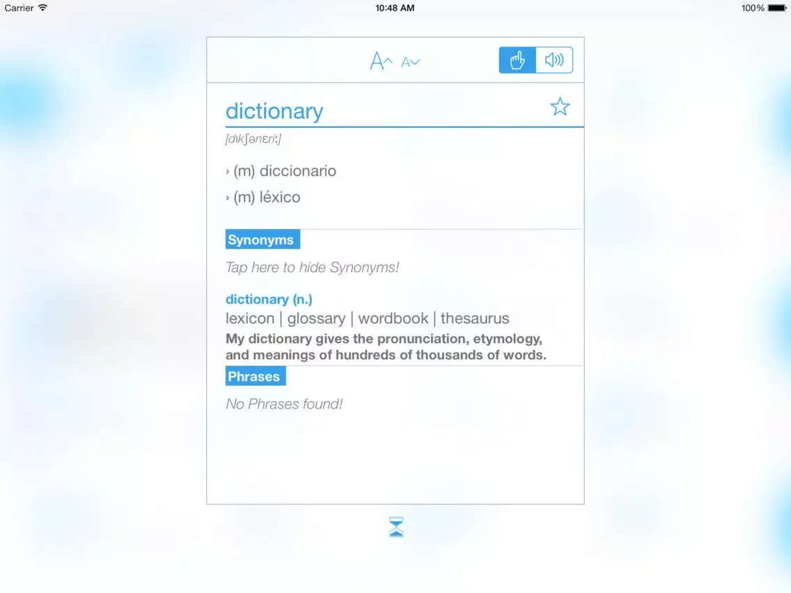 Dictionary Spanish English iPad  স্ক্রিনশট