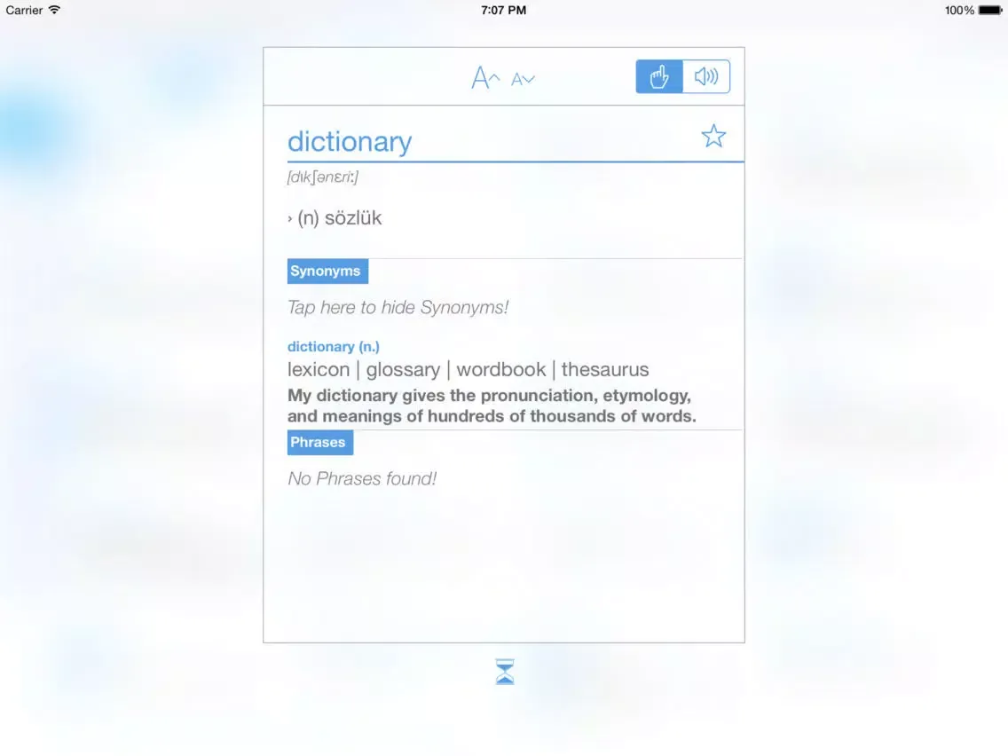 Dictionary Turkish English iPad  スクリーンショット