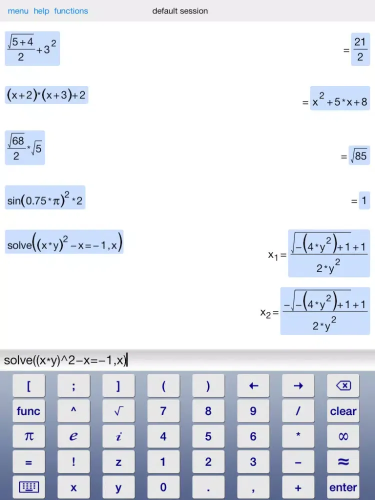Captures d'écran de Symbolic Calculator HD iPad 