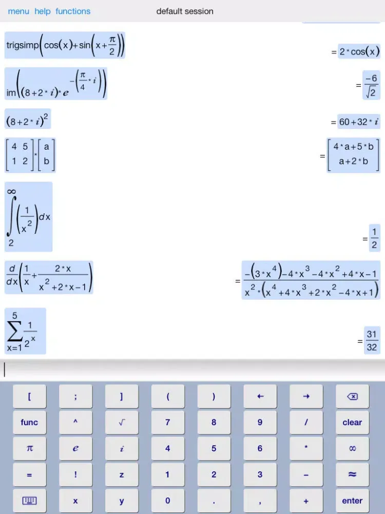 Captures d'écran de Symbolic Calculator HD iPad 