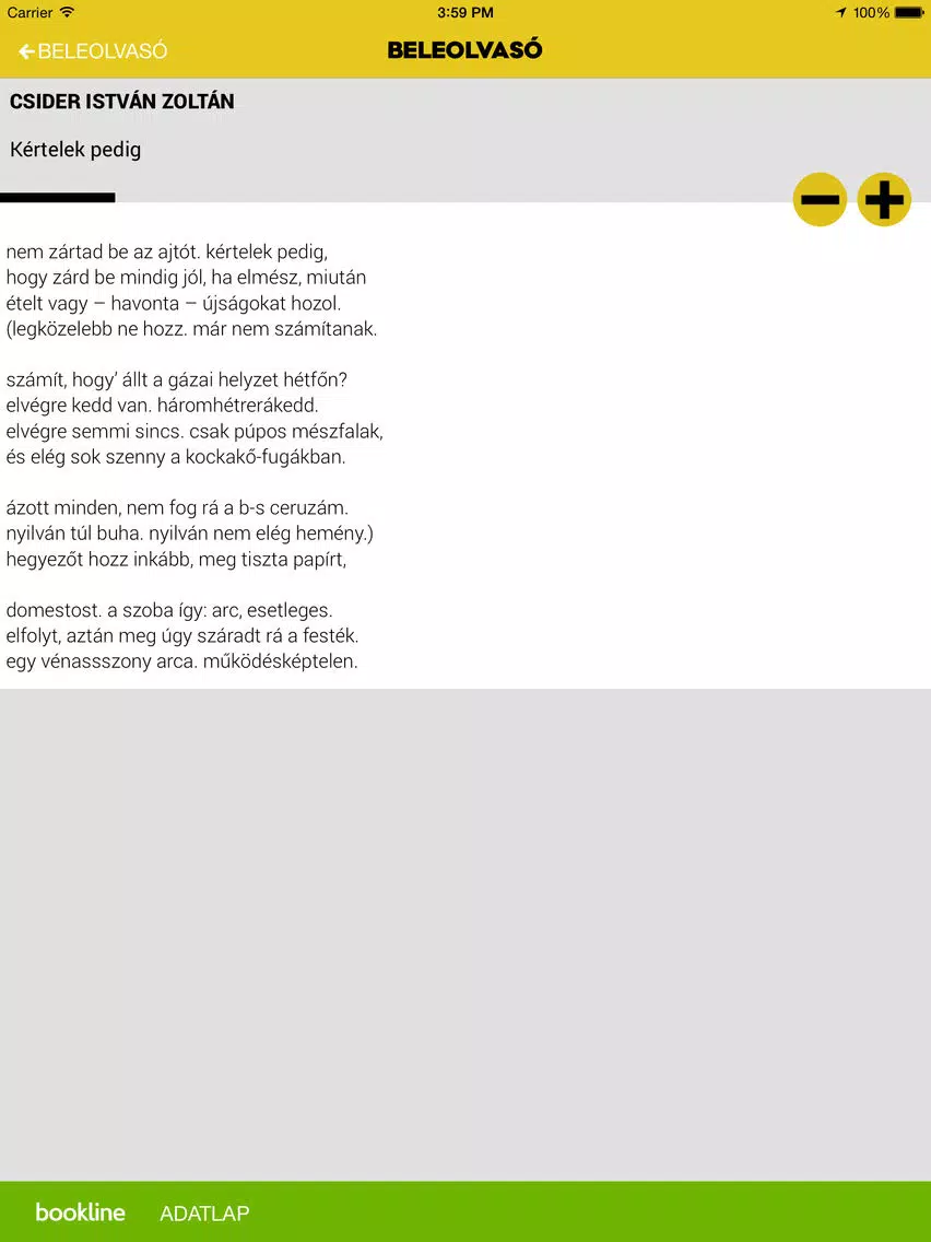Tangkapan layar Margó iPad 