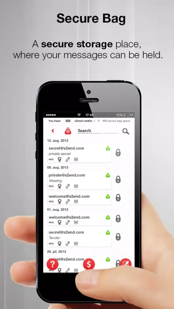Tangkapan skrin S2end - The private messenger - Send Secure & protected messages, texts!