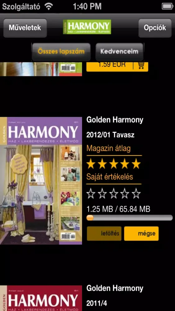 Capturas de tela do Golden Harmony