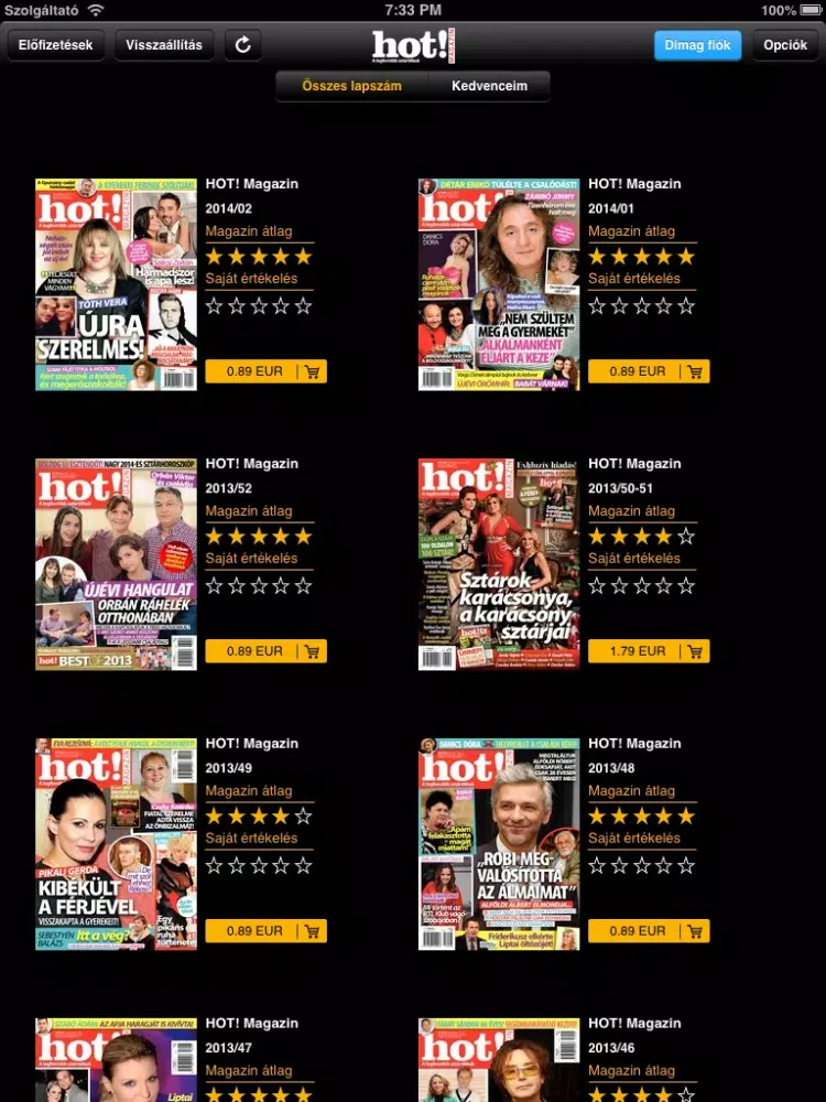 Ảnh chụp màn hình của HOT! Magazin iPad 