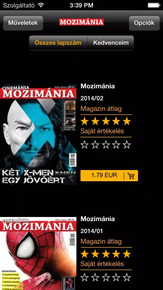 Capturas de pantalla de Mozimánia magazin