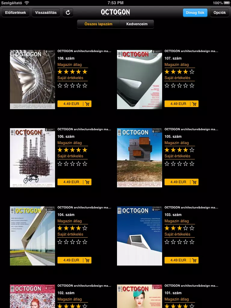 Tangkapan skrin OCTOGON architecture & design magazin iPad 