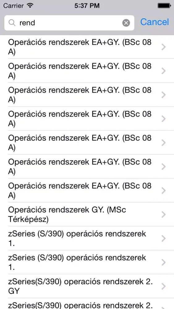 ELTE IK Mobil Tanrend Screenshots