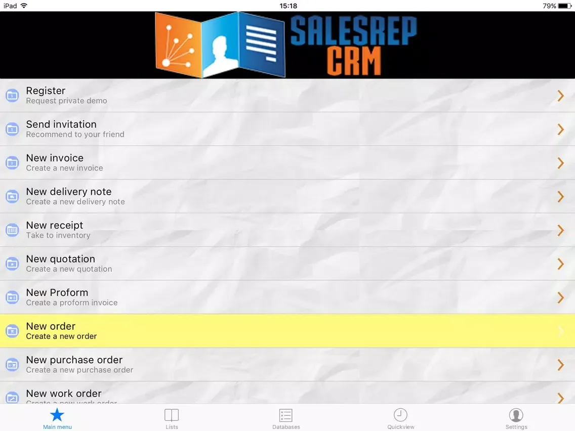 SalesRep-CRM iPad  Ekran Görüntüleri