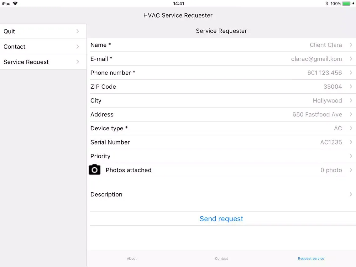 Capturas de pantalla de Service Requester iPad 